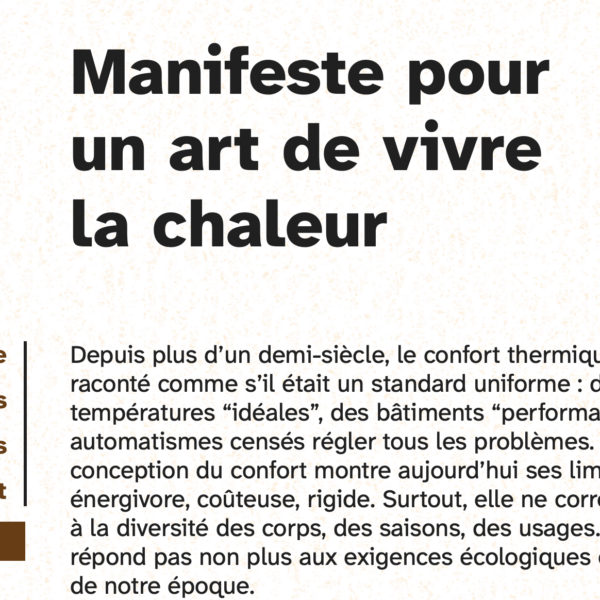 Manifeste pour un art de vivre la chaleur